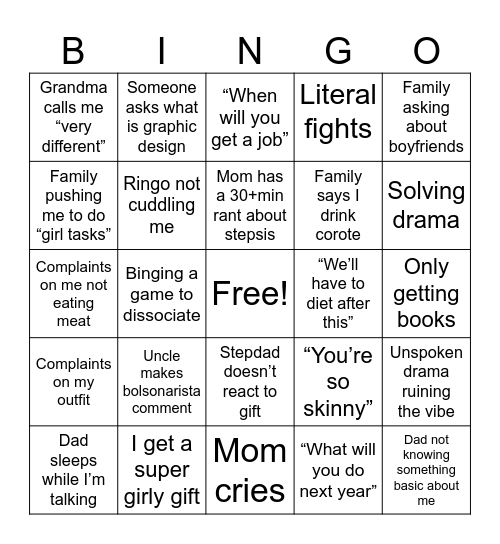 Holiday bingo! Bingo Card