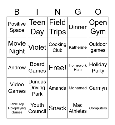 Routes BINGO Card