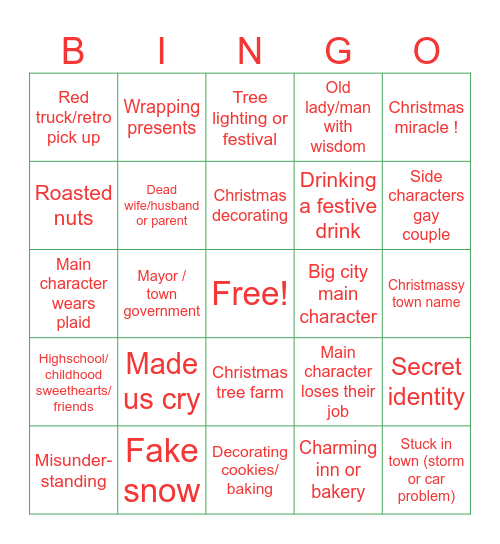 Hallmark Bingo Card