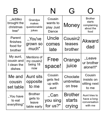 XMAS Bingo Card