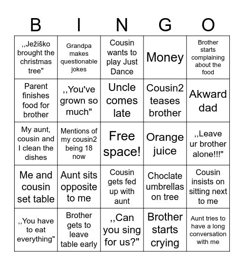 XMAS Bingo Card