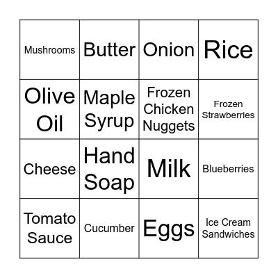 Whole Foods Bingo Card