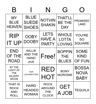 #1-OLDIES DANCE Bingo Card