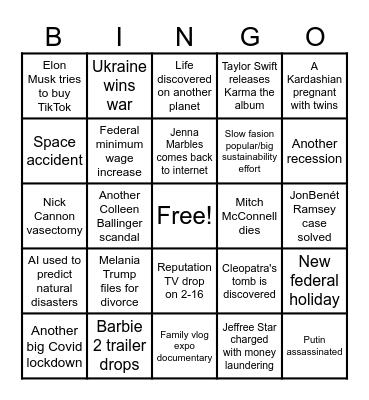 2024 Bingo Card