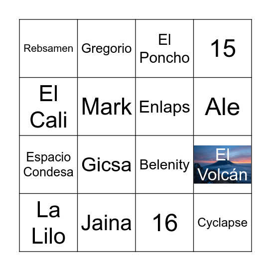 Lotería Timelapsera Bingo Card