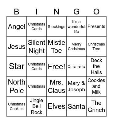 Christmas Bingo Card