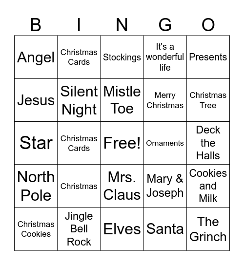 Christmas Bingo Card