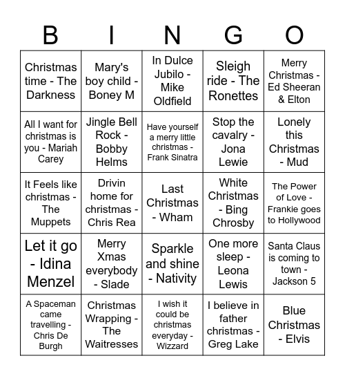 Christmas Bingo Card