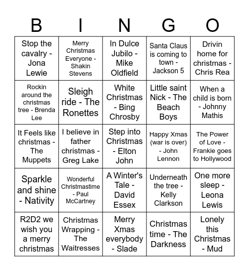 Christmas Bingo Card
