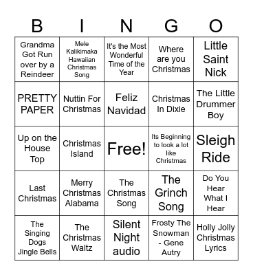 Christmas Bingo Card