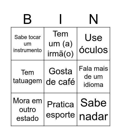 BINGO - Alguém que Bingo Card