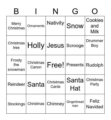 Christmas Bingo Card