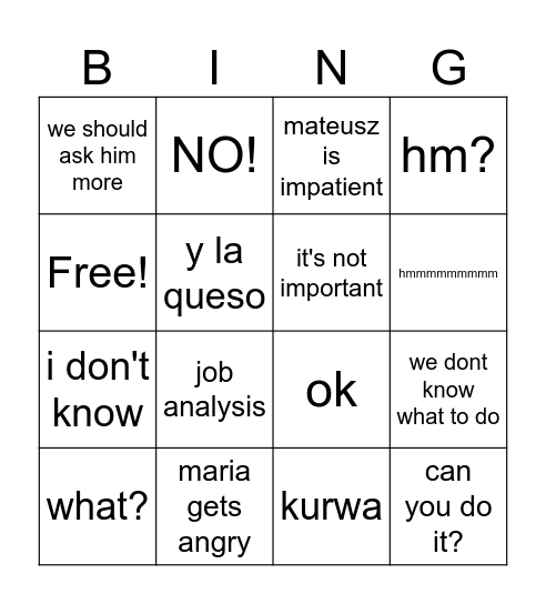 iop Bingo Card