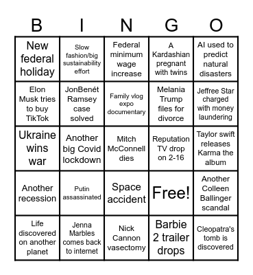 2024 Bingo Card