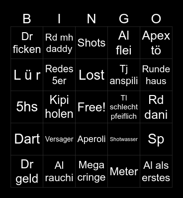 ABED Bingi Bingo Card