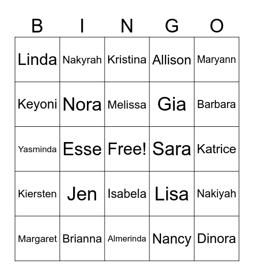 HERE WE GROW HOLIDAY BINGO Card