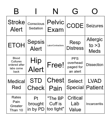 ED CHRISTMAS BINGO Card