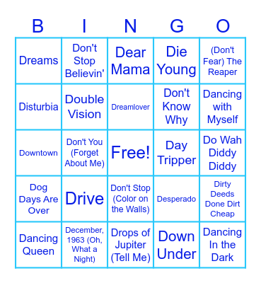 D is for December Bingo Card