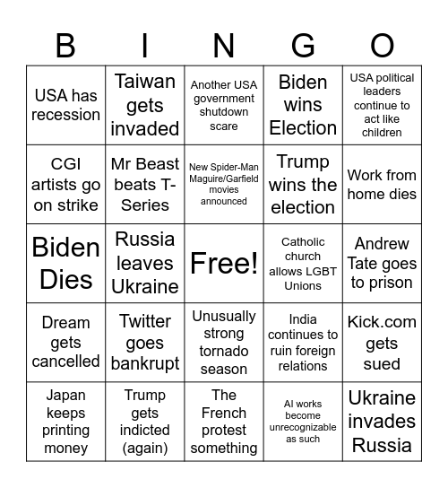 2024 Bingo! Bingo Card