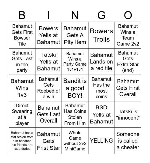 Mario Bingo vs Tatski Boobers & BSD Bingo Card