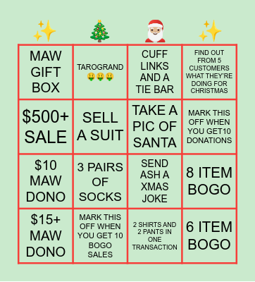CHRISTMAS BINGO Card