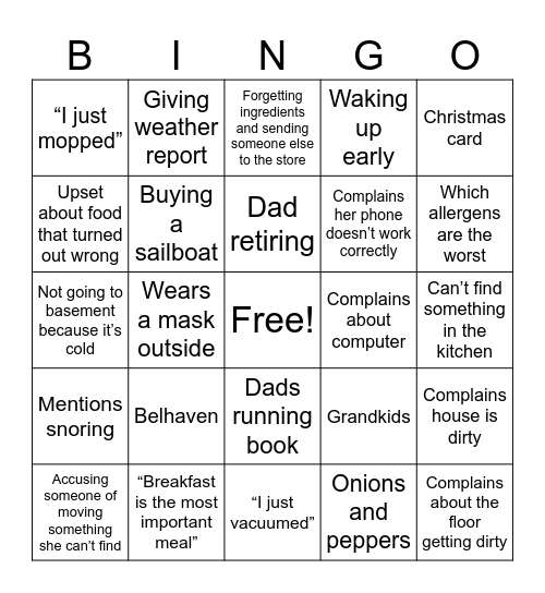 Frost Christmas 2023 Bingo Card