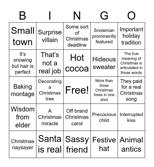 Christmas Movie Bingo 2023 Bingo Card