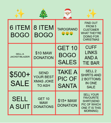 CHRISTMAS BINGO Card