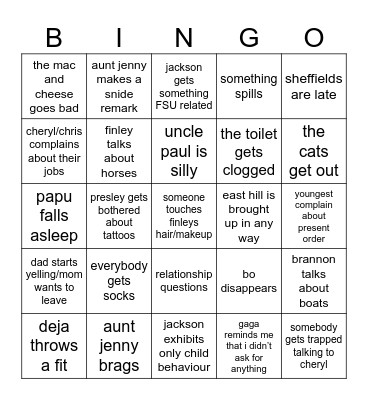 sheffield-hogue-thomas christmas Bingo Card