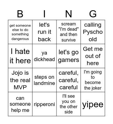 Insym playing Lethal Company Bingo Card