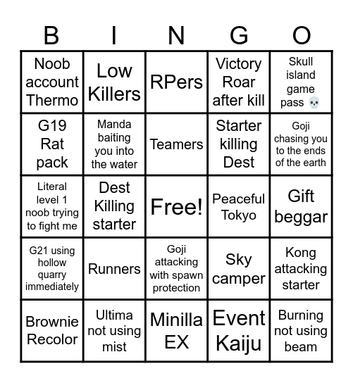 KU Bingo Card