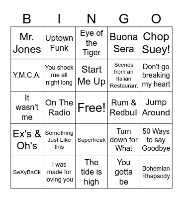 Random Party Bingo Card