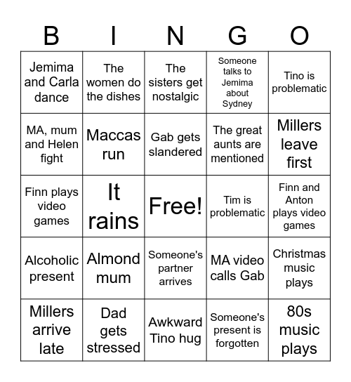 Christmas Bingo Card