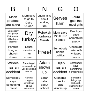 Christmas Bingo Card