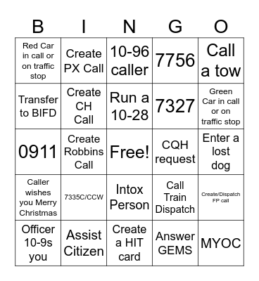 Christmas Bingo Card