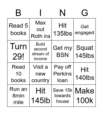 2024 goals Bingo Card