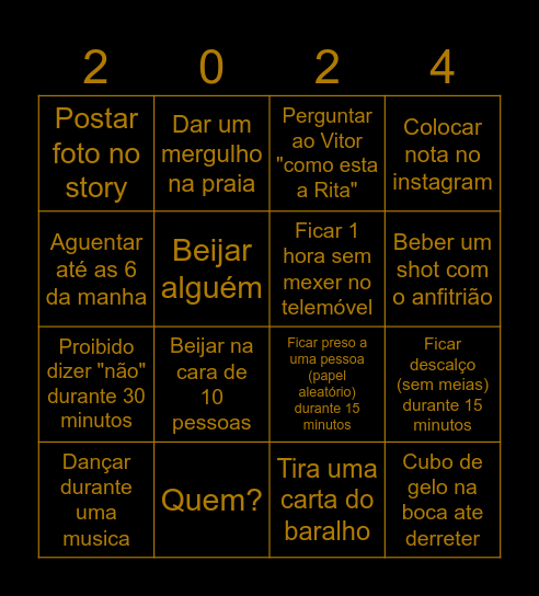 Ano Novo Bingo Card