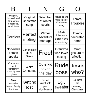 Christmas Movie Bingo v2 Bingo Card