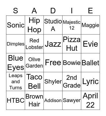 Happy Birthday! Bingo Card
