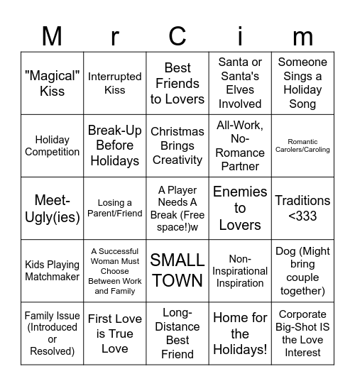 Hallmark Christmas Movie Bingo 2023 Revised Bingo Card