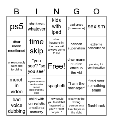 Dhar Mann Bingo V3 Bingo Card