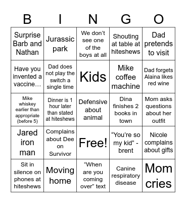 Christmas 2023 Bingo Card