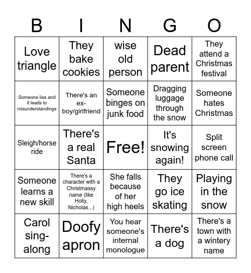 Small Town Xmas Bingo Card