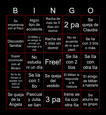 Julia´s Chrismas Bingo Card