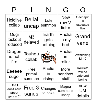 GBFesto 2023 Bingo Card