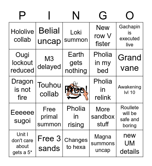 GBFesto 2023 Bingo Card