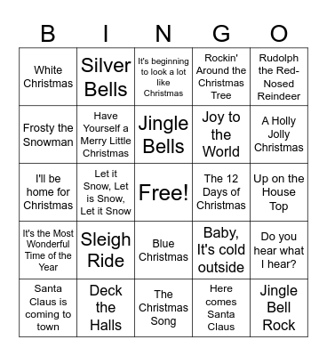 Christmas Classics Bingo Card