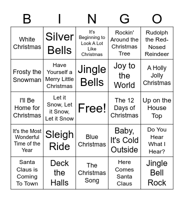 Christmas Classics Bingo Card