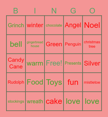 Christmas Bingo Card