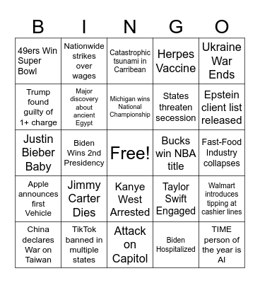 2024 Events BINGO Card